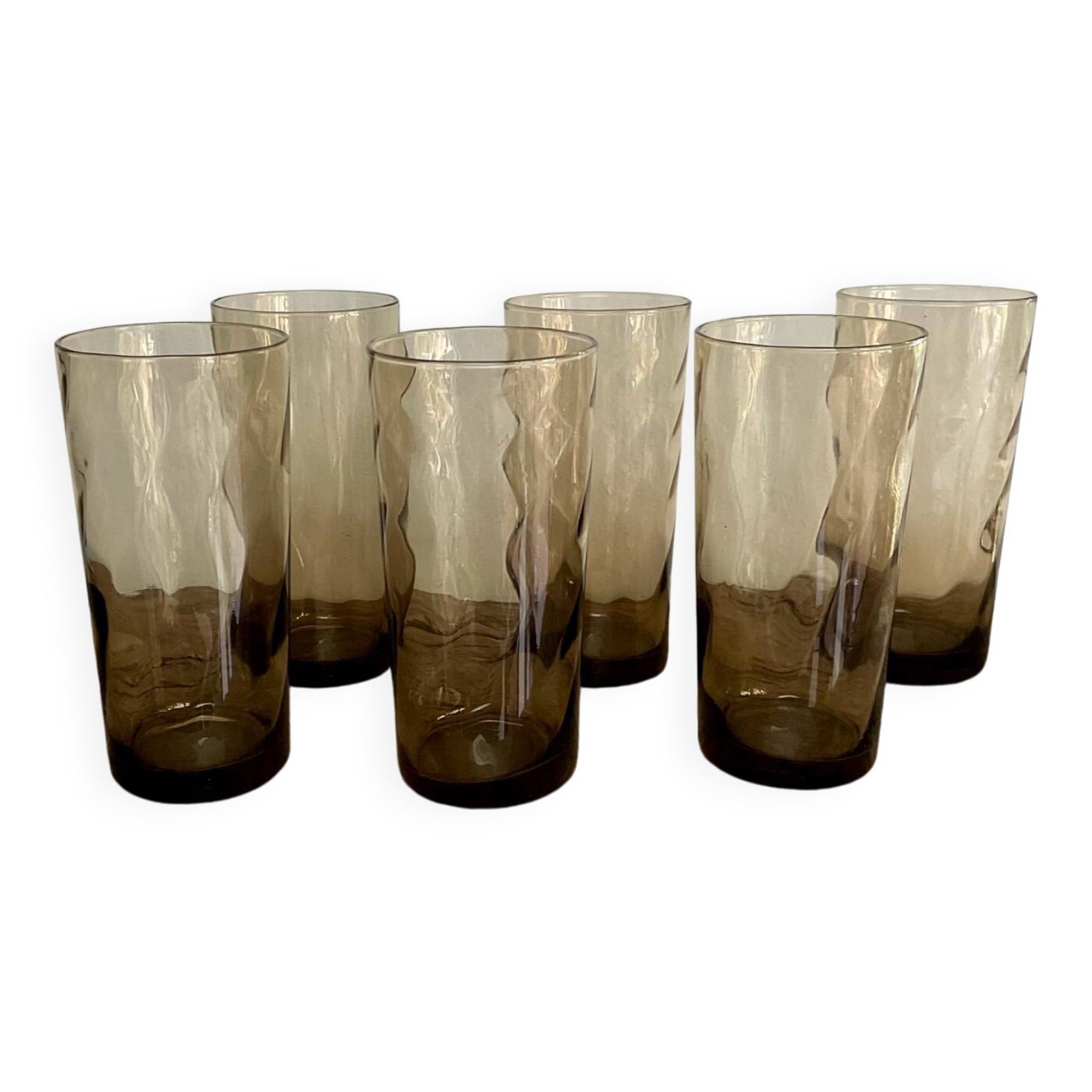 6 LUMINARC France smoked glasses