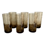 6 LUMINARC France smoked glasses