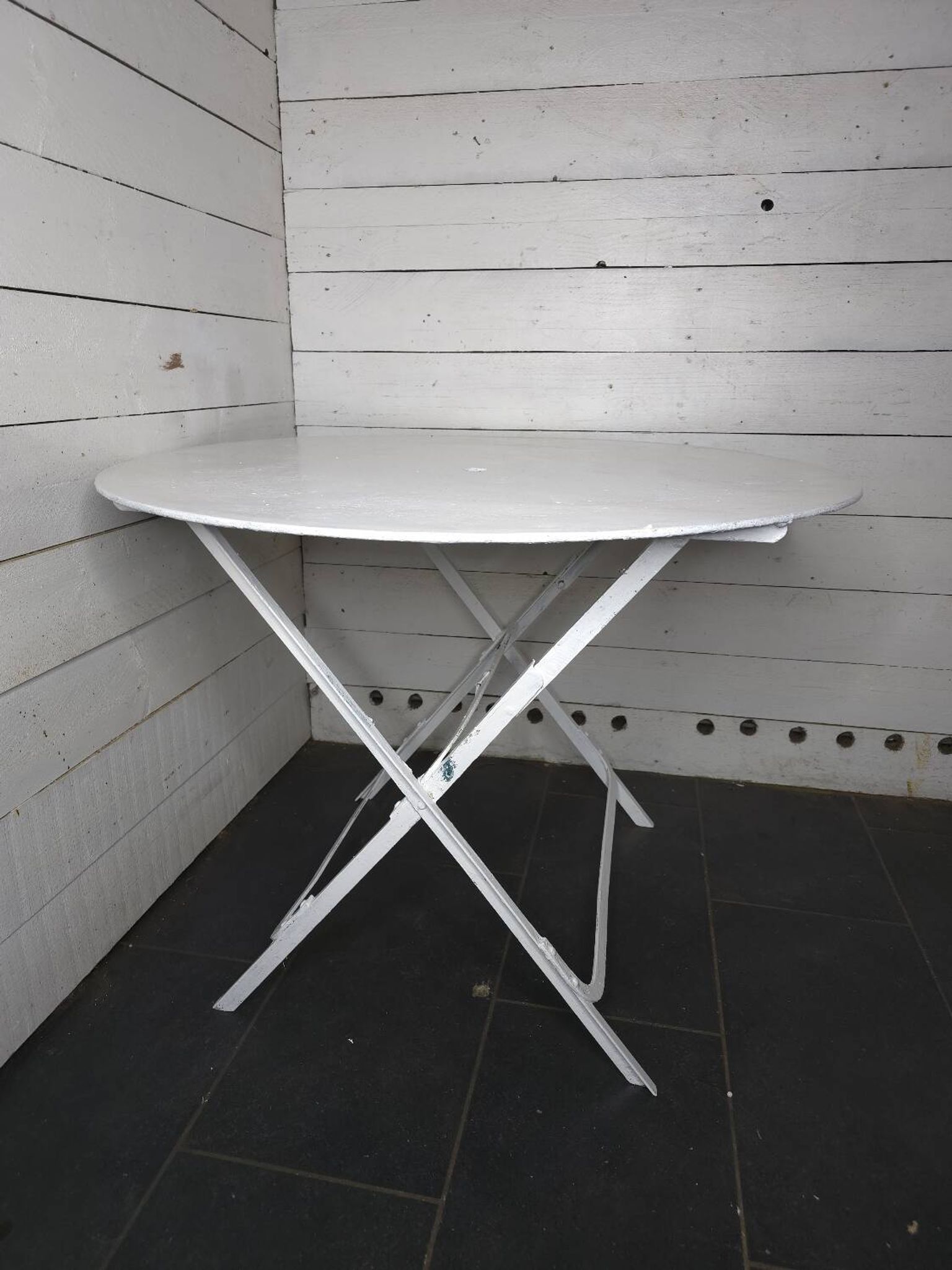 Folding iron garden table