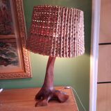 Brutalist lamp, olive wood