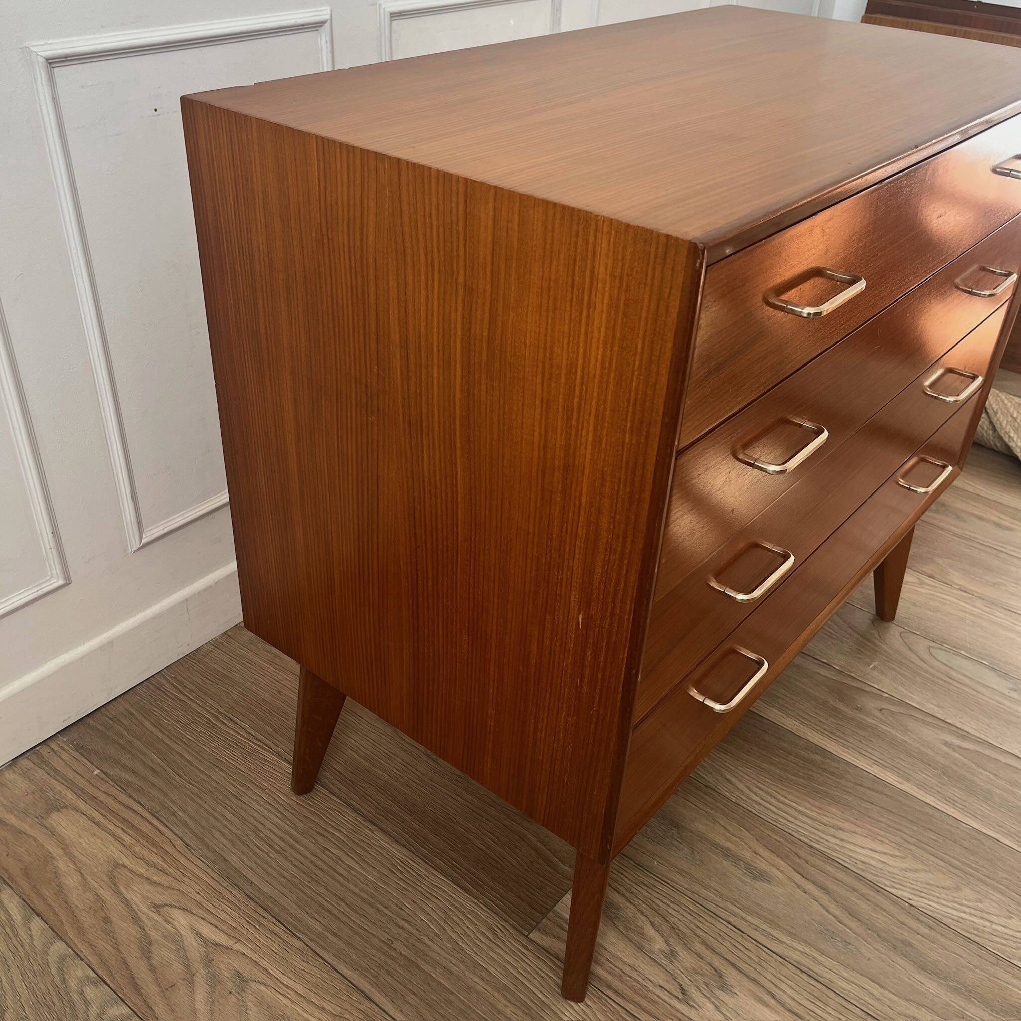 Vintage chest of drawers with compass feet