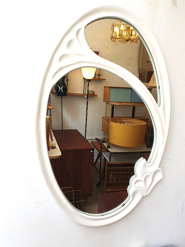 Miroir ovale Art déco, cadre fonte