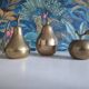 2 pears and 1 brass apple