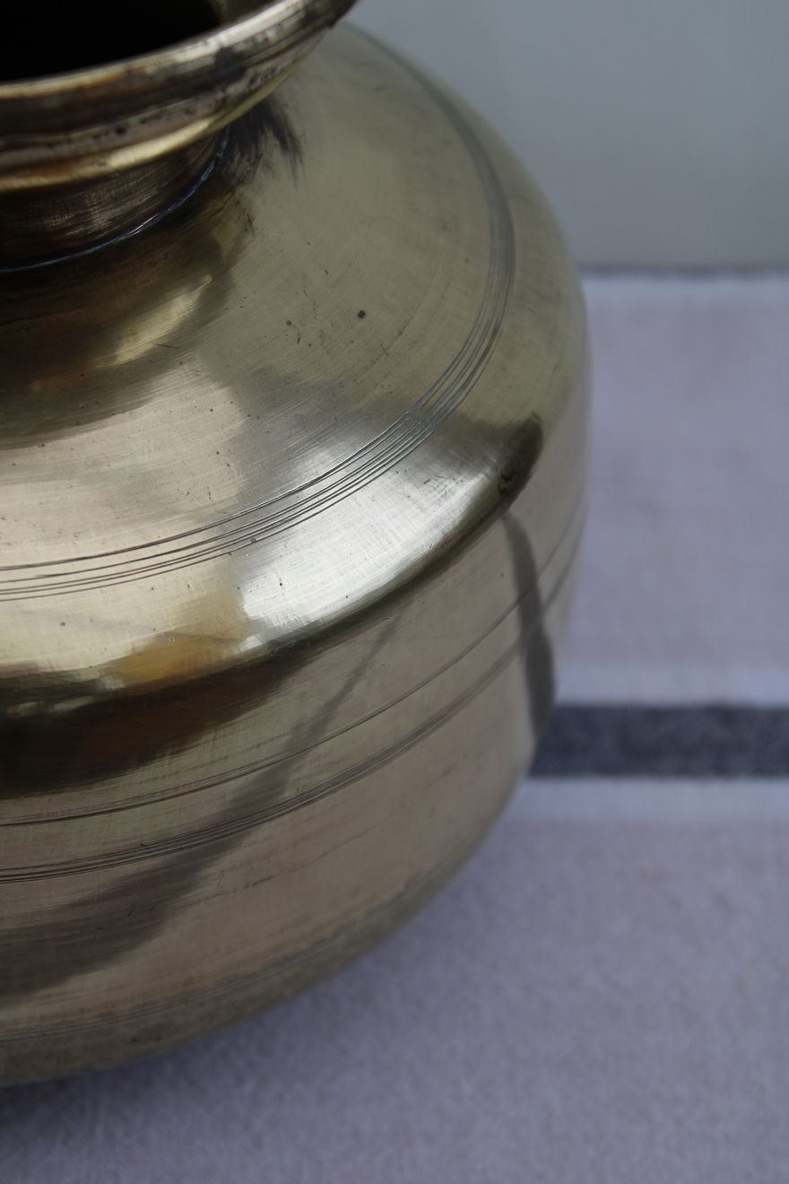 Golden brass vase