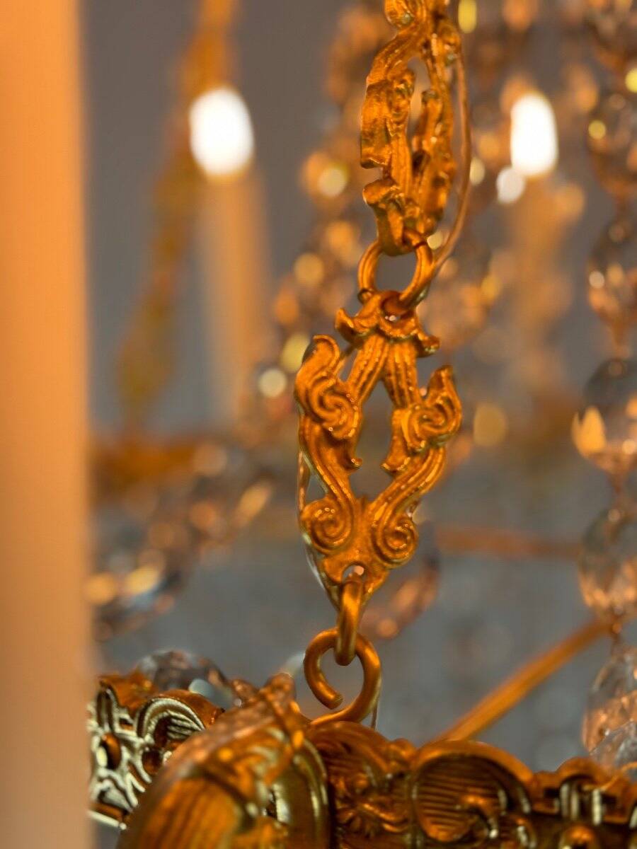 Gilt bronze pearl bag, early 19th century