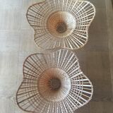 Set of 2 sudpendions in wicker and rattan