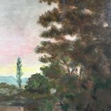 Pink lake painting