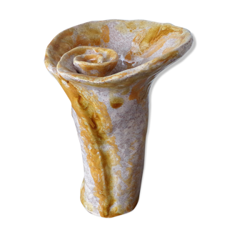 Rolled ceramic vase