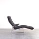 Bauhaus Leather and Chrome Model Fenix Chaise Longue by Sam Larsson for Dux