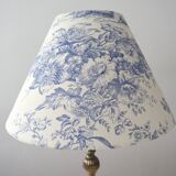 Abat-jour toile de Jouy fleurs bleus