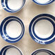 Series of 6 tablespoons in blue striped earthenware