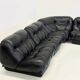 Black leather Nuvolone modular lounge sofa Rino Maturi for Mimo Padova