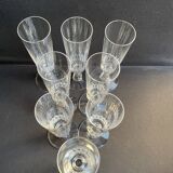 8 Flûtes à champagne – cristal léger taillé