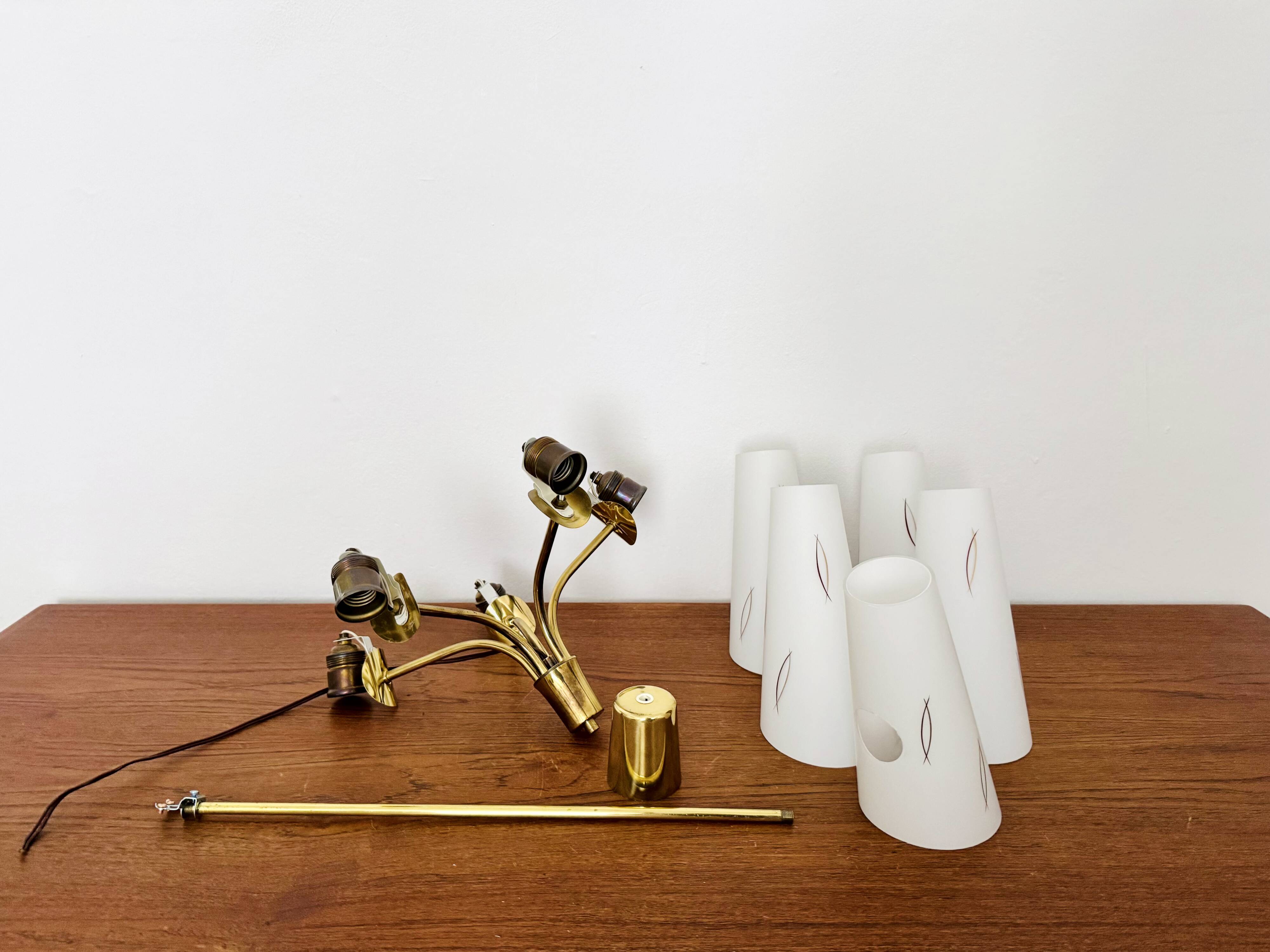 Austrian Brass Chandelier by Rupert Nikoll