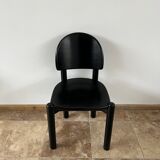 Blackened rainer daumiller mid-century pine dining chair