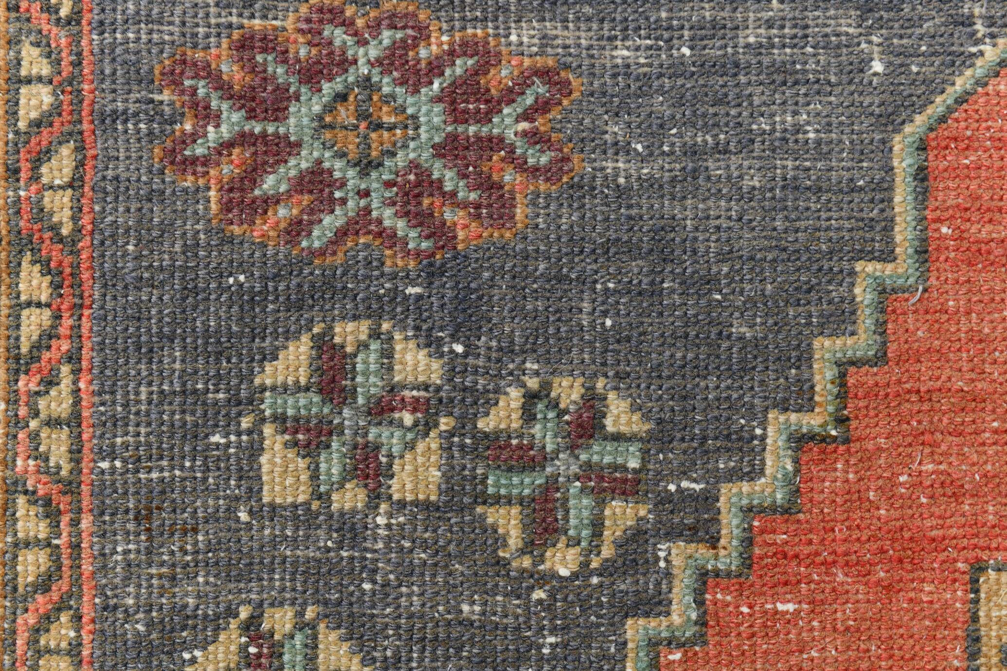 Red & Yellow Turkish Vintage Rug, 109x193Cm