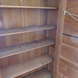 Pitch pine wood mirror bonnetiere