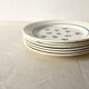 Set of 6 flat plates Badonviller in semi-porcelain – Flora design