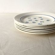 Set of 6 flat plates Badonviller in semi-porcelain – Flora design