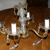 4-branch tassel and brass chandelier