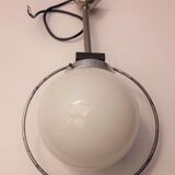 Art Deco aluminium and globe ceiling light