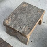 Small stool, side stool in old teak, footrest