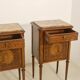 Pair of marquetry bedside tables decorated in marble façade Brèche d'Aleppo. Ref Toulouse.