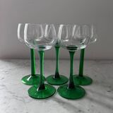 Set of 5 white wine glasses