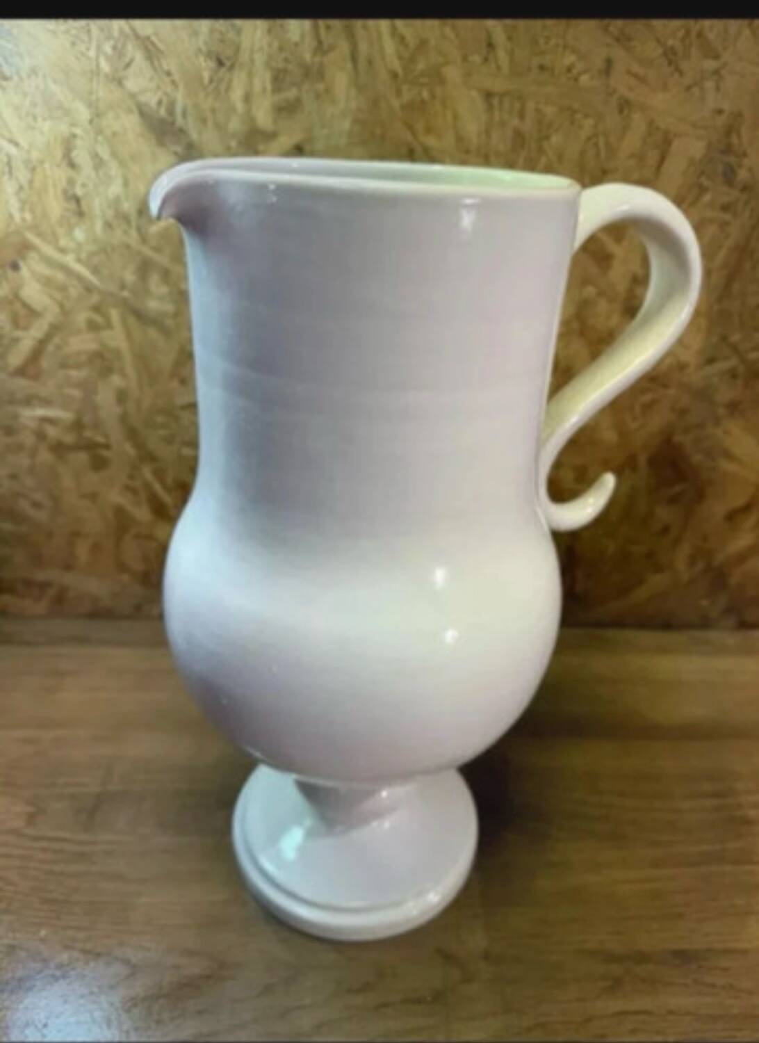 Grand pichet / vase en céramique blanche – Jean Roger Paris – années 1