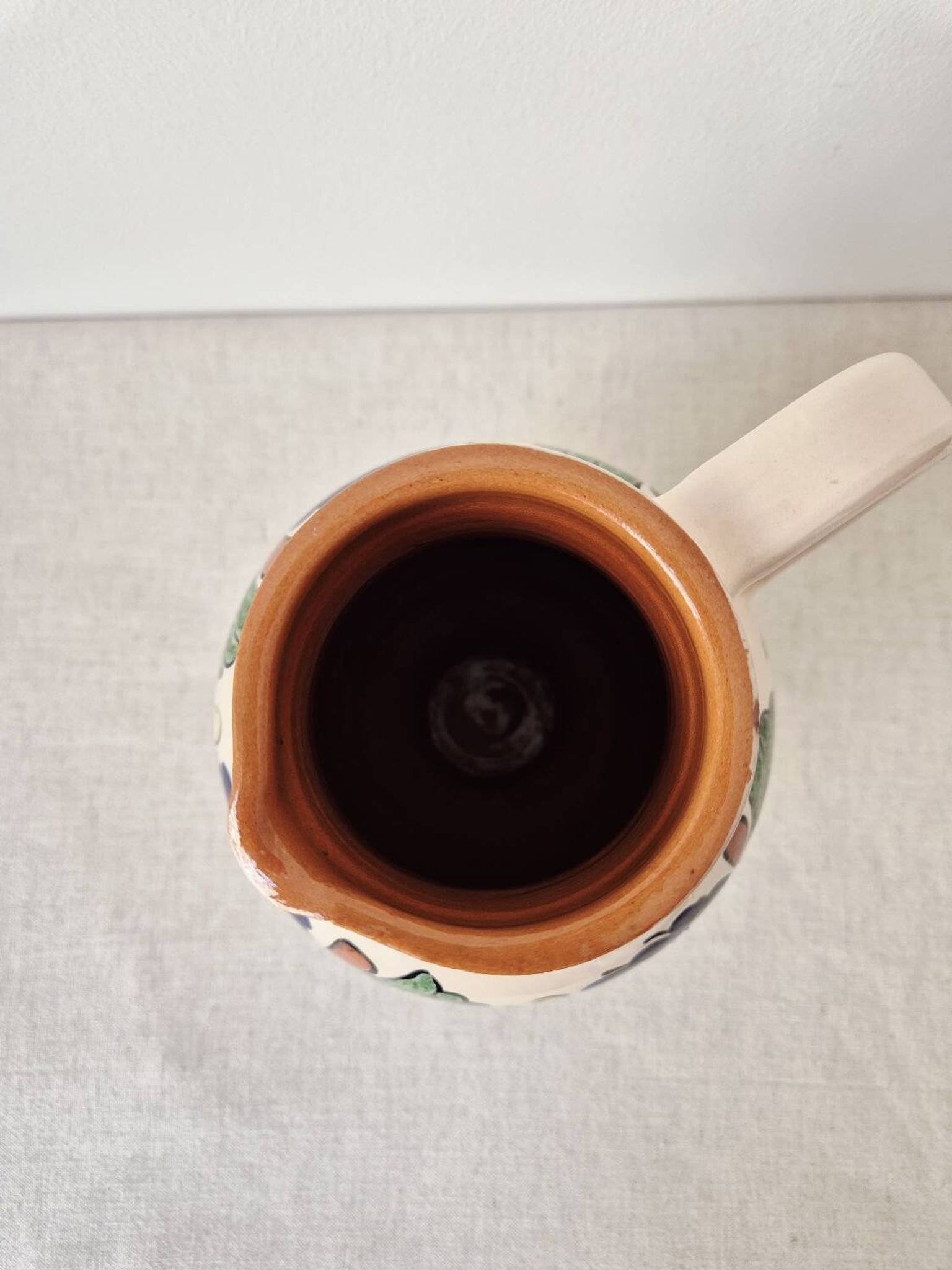 Pichet à eau, vase en grès vintage de style portugais