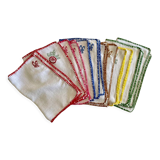 12 old hemp embroidered placemats - 39x27 cm