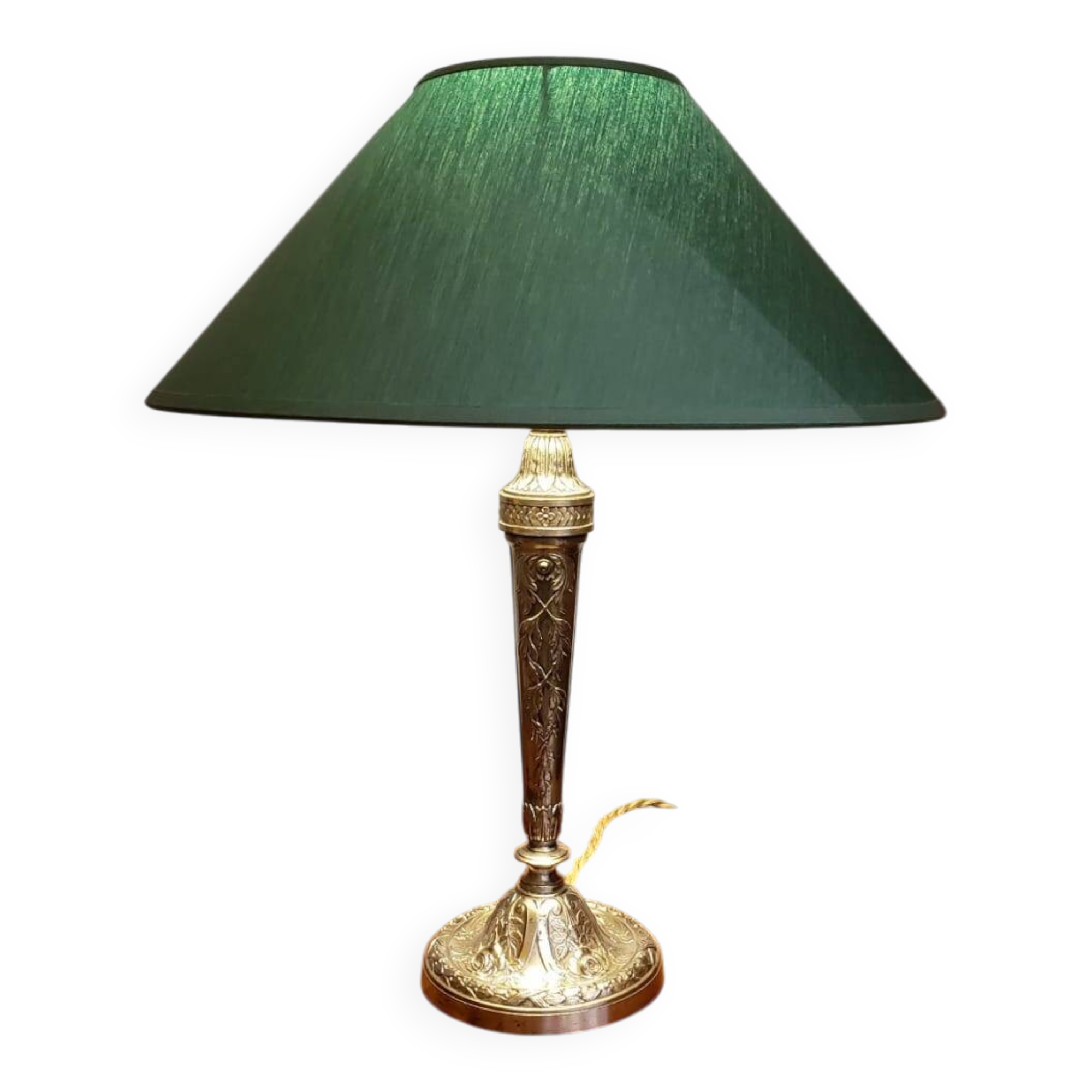 Lampe d'époque 1900 en métal argenté