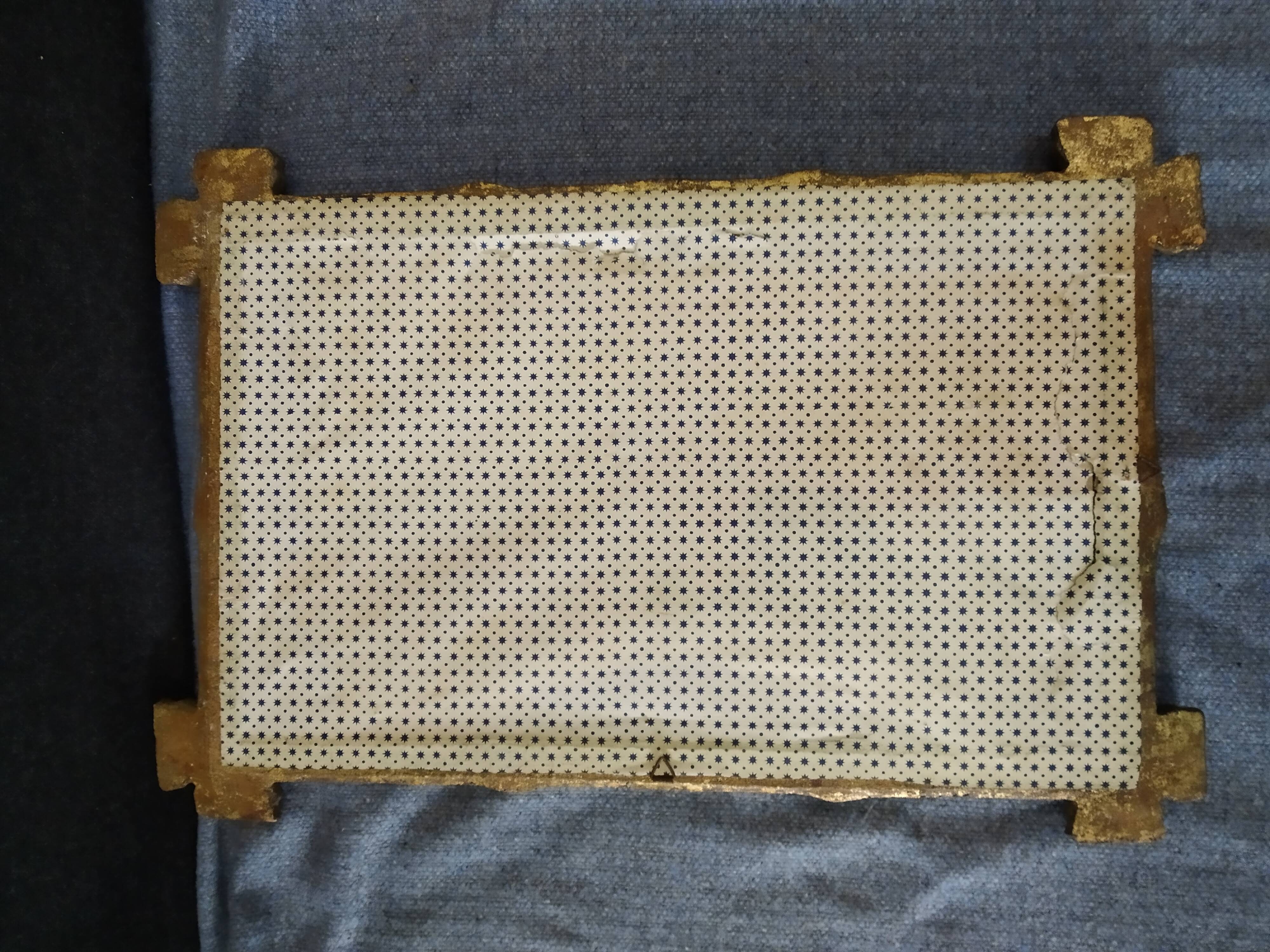 old mirror imitation bamboo gold papier-mâché  43 cm X 28, 5 cm