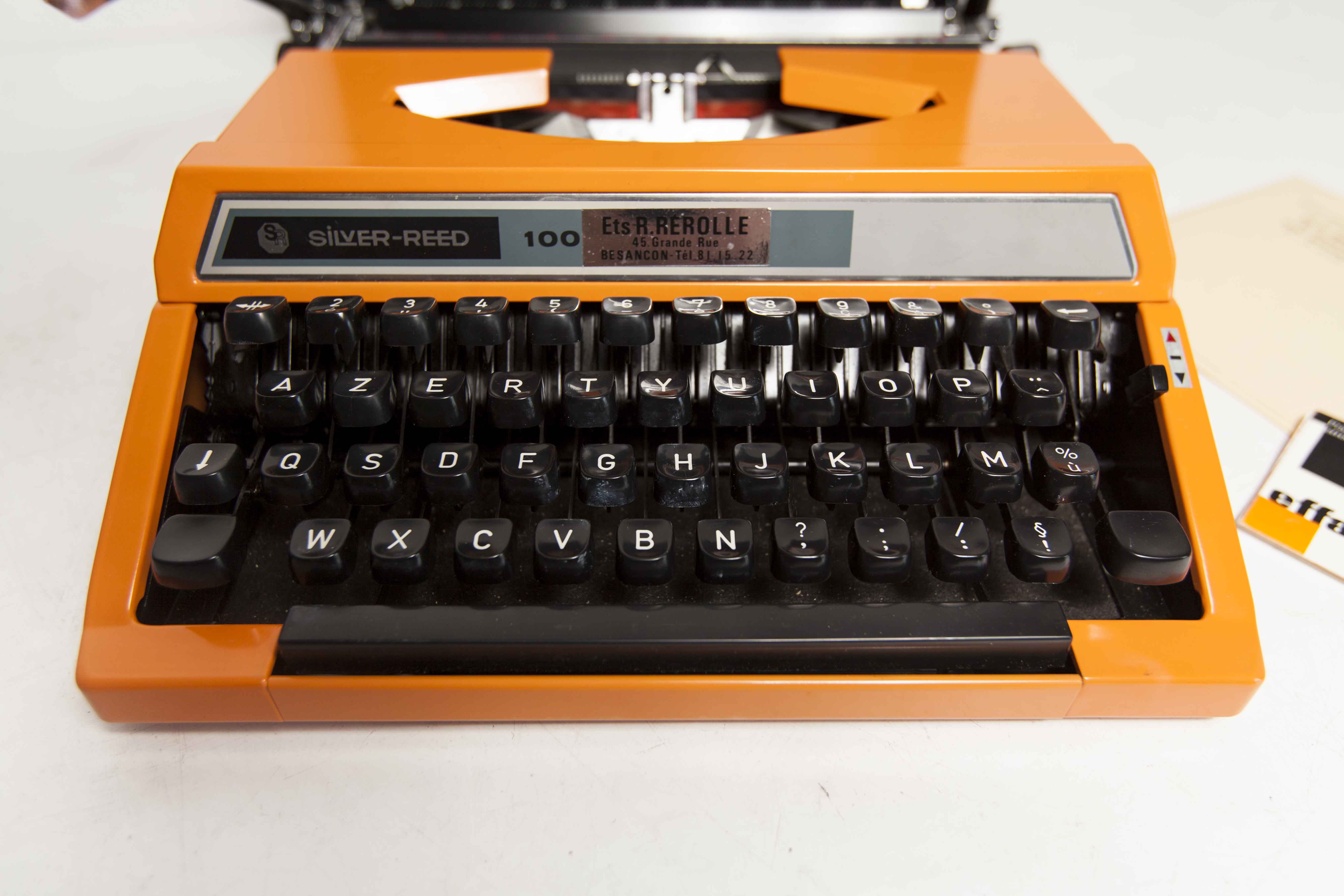 Revised Orange Silver Reed 100 Typewriter and New Ribbon 1977