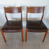 2 Fristho Franeker chairs, Scandinavian, teak and leather.