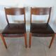 2 Scandinavian Fristho Franeker chairs in teak and leather.