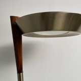 Golden metal floor lamp with reading light