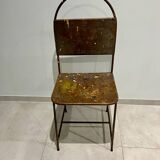 Pair of vintage raw metal chairs