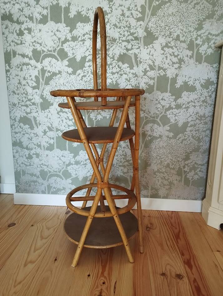 Vintage rattan bar – Portable – 60s–70s – Bohemian