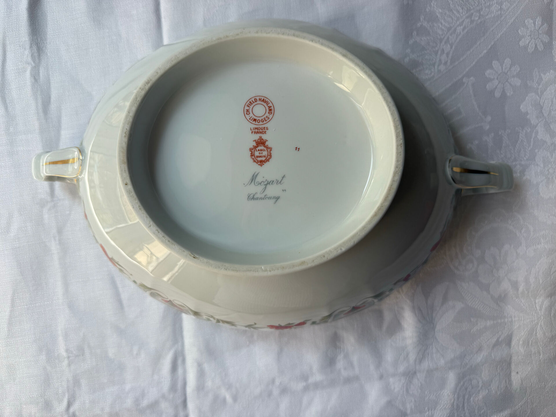 Large soup tureen without lid Haviland Limoges Mozart