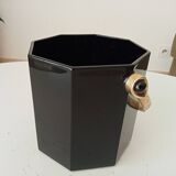 Art Deco ice bucket in black opaline and gilded brass