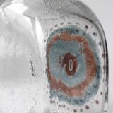 Vintage Bubble Glass Bottle With Abstract Motifs