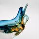 Murano Sommerso Blue Amber Sculpture Bowl 23cm