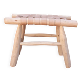 Woven leather stool