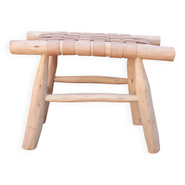 Tabouret tressé en cuir