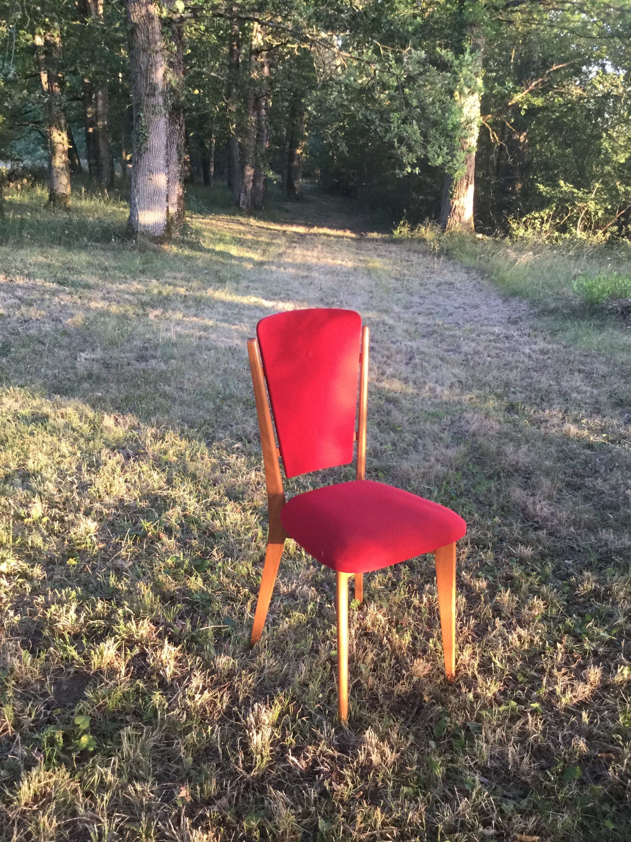 Red Scandinavian chair duo