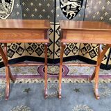 Pair of Directoire style winding bedside tables