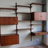 Modular rosewood wall bookcase by Thygesen and Sorensen for Hg Furniture, 1960