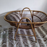 Berceau en rotin vintage