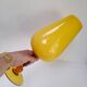 Large pedestal vase in yellow opaline